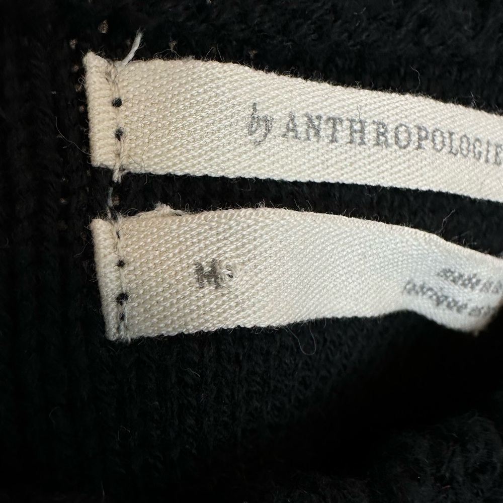 Anthropologie Black Cable Knit Crop Tank Top M - Picture 5 of 6